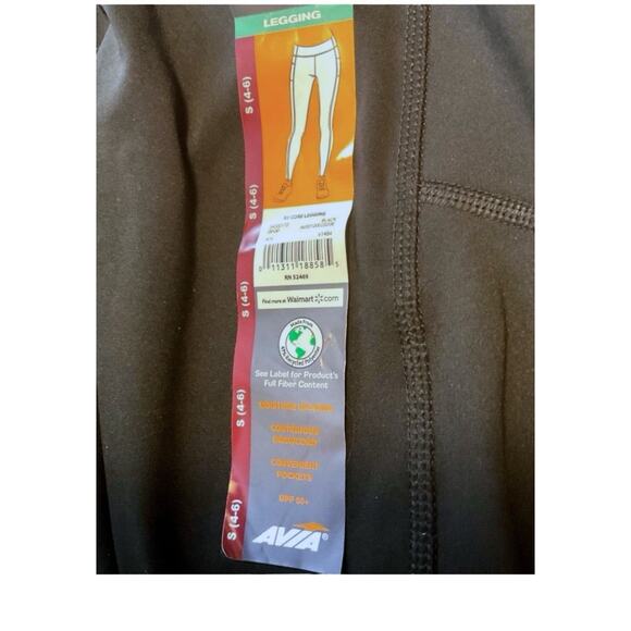 NWT Avia Leggings Women’s Size S (4-6) Black High Waist Ankle Legging UPF 50+ - Picture 9 of 12